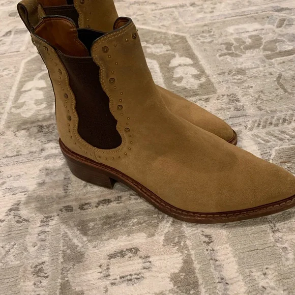 Coach Tan Suede Ankle Boots